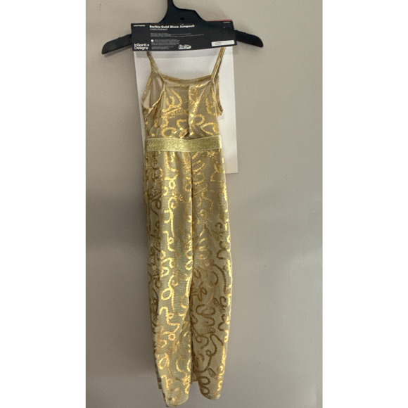 Barbie the Movie Gold Disco Jumpsuit Halloween Costume Girls Small 4-6 New - Picture 6 of 6